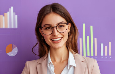 Business presentation with statistical insights office professional portrait modern environment engaging viewpoint success concept