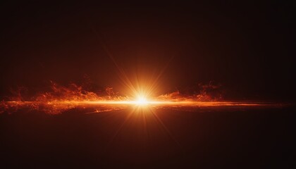 Sunrise Horizon: A stunning sunrise bursts through the horizon, painting the sky with vibrant hues of orange and gold, creating a sense of awe and wonder.