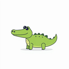 Minimalist and stylized cartoon crocodile