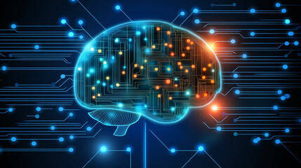 abstract brain technology background