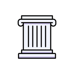 Classical Pillar Icon - Government & Law Symbol - Justice, authority, state, architecture, column, democratic, legal, power, building, landmark icons