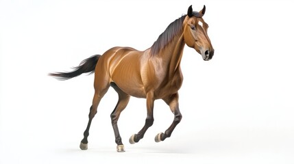 Naklejka premium Bay horse in a clean, minimalist composition, symbolizing elegance and simplicity. 