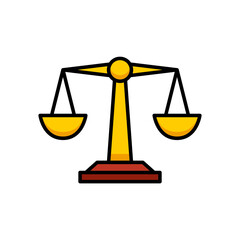 Scale of Justice Vector Icon - Adjustable Line Weight - Justice, law, court, legal, judgment, balance, fairness, equality, verdict, authority, attorney, lawyer, judge icons