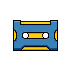 Obraz premium Cassette Tape Vector Icon - Adjustable Line Weight - Music, vintage, retro, audio, tape, play, record, 80s, 90s, sound, entertainment, media icons