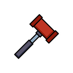 Wooden Gavel Vector Icon - Adjustable Line Weight - Justice, law, court, judgment, legal, authority, verdict, judgment, attorney, lawyer, judge, courthouse, legislation icons