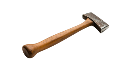 Closeup of hammer with wooden handle on black background, essential tool for carpentry and diy projects