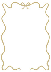 Minimalist Gold Frame with Stylish Wavy Edge – Perfect for Invitations & Posters In gold yellow