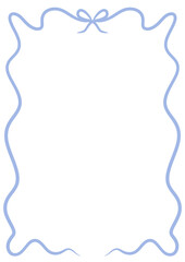 Minimalist Gold Frame with Stylish Wavy Edge – Perfect for Invitations & Posters In blue