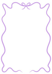 Minimalist Gold Frame with Stylish Wavy Edge – Perfect for Invitations & Posters In lilac