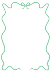 Minimalist Gold Frame with Stylish Wavy Edge – Perfect for Invitations & Posters in green