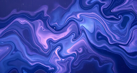 Obraz premium Abstract liquid galaxy swirling in space background. Cosmic nebula blending in fluid motion