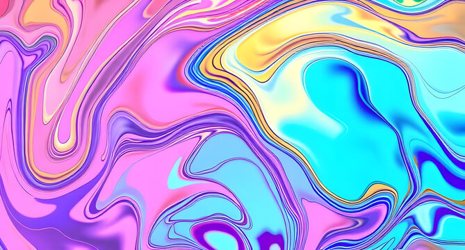 Abstract oil spill swirling colors background. Iridescent liquid patterns forming organic motion