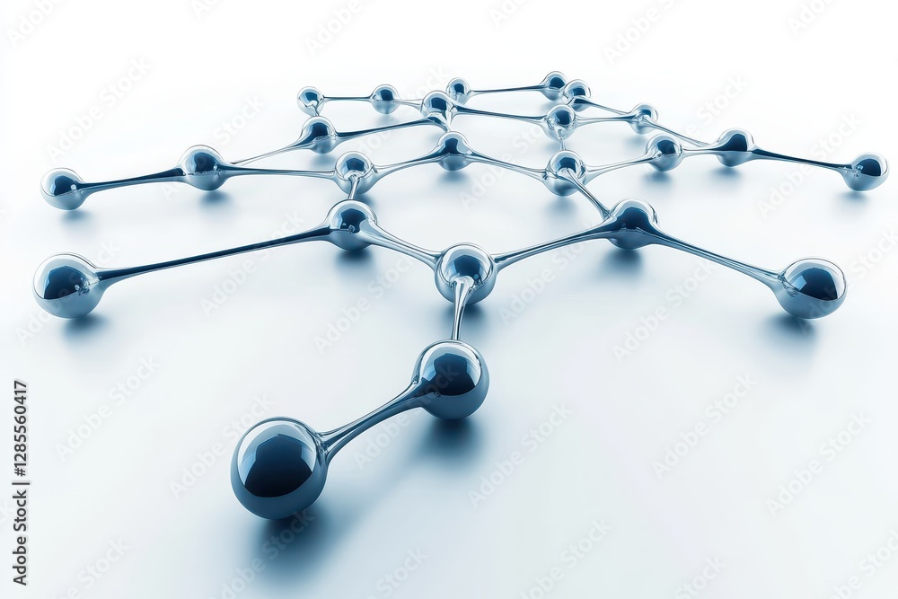Poster network of interconnected nodes showcasing a digital representation of connections on a white backgr