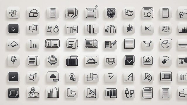 "Collection of Data Icons: Featuring Gathering, Acquisition, Retrieval, Sampling, and Points – Simple Line Vector Set"