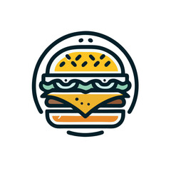 Simple and Modern Burger Logo Fast Food Design