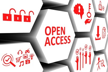 OPEN ACCESS concept cell background 3d illustration