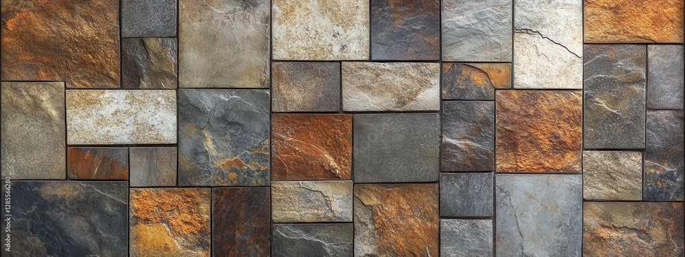 Aufkleber textured stone wall with varied earthy tones and patterns ideal for background and design use