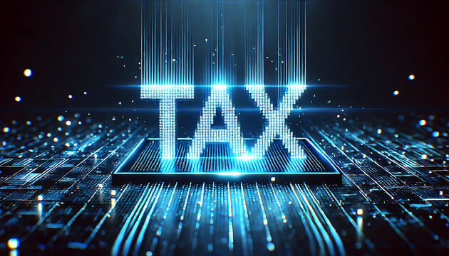 デジタル課税のTAX文字グラフィック1