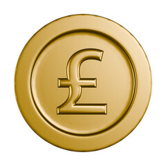金色のポンドのコイン 3DCGイラスト