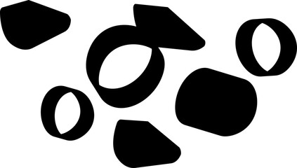 chopped green onions silhouette isolated.
Transparent background.