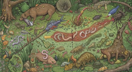 Interwoven life a surreal depiction of symbiotic relationships in nature