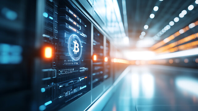 Global bitcoin mining operations advanced technology infrastructure in a modern environment