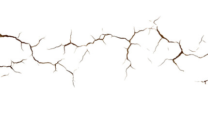 Illustration of various holes in walls and ground with cracks and branches in a natural design