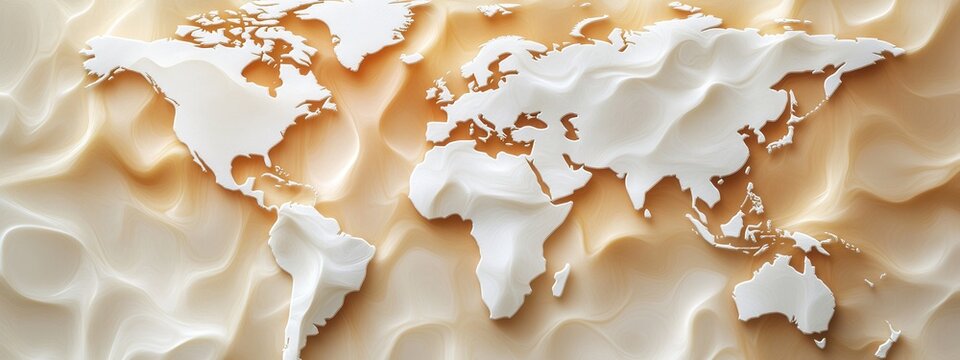 Abstract World Map Design with Subtle Textures and Light Tones for Creative Backgrounds