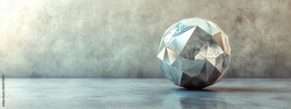 Poster geometric abstract sphere on minimalist background for modern design concepts and art projects