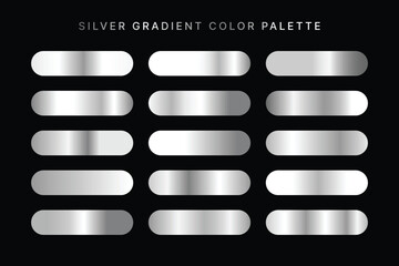 Silver Gradient Color Palette Collection