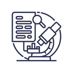 Microscope and document symbolize detailed analysis and research.