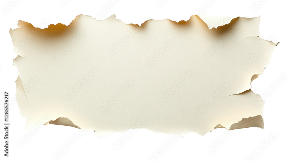 Poster closeup of textured torn paper edge on plain background abstract design element