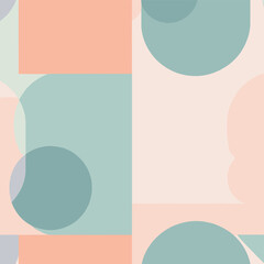 The pattern consists of overlapping circles in various shades of blue, pink, and peach, creating a visually appealing and harmonious design.