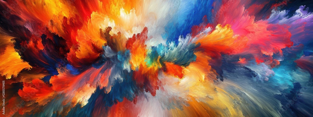 Aufkleber vibrant abstract swirls of color in an energetic explosion of paint-like textures and patterns