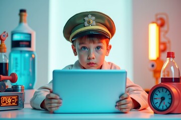 Kids Playing Games. Open source devops Machine learning engineer Cybersecurity bootcamp Kubernetes developer training Donefirst Hoxhunt Second state Logically ai Young boy in military hat using table