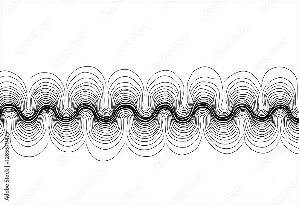 Poster explore the beauty of geometric abstraction with this unique design: evenly spaced, squiggly vector 