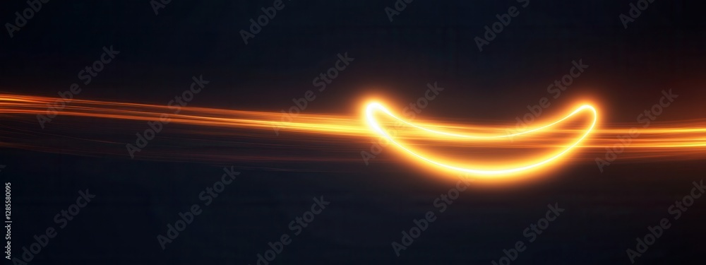 Aufkleber glowing curved light trail on dark background creating a dynamic and lively atmosphere