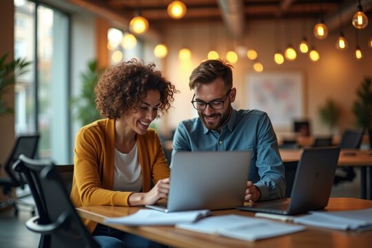 Home Office Collaboration. Talent marketplace Online certifications Open source devops No code backend Cybersecurity training Martech saas Plannerly awork Glean ai Kolsquare Smiling diverse colleague