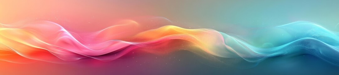 Obraz premium Colorful Abstract Flow with Swirling Gradient Waves in Pastel Tones. Generative AI