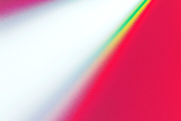 Luminous refraction glow background with vibrant colors and artistic style. This abstract design features blend of red, white, and rainbow hues, creating dynamic visual experience