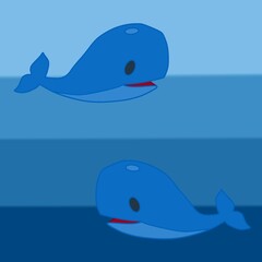 Obraz premium Two whale