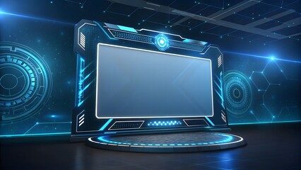 Futuristic Digital Display Background with Advanced Technology Elements