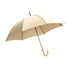 Beige umbrella against colorful striped background stylish accessory fashion design,