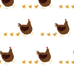 Pattern with chicken and chicks.