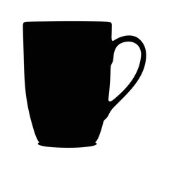 Coffee cup  black silhouette isolated on a white background