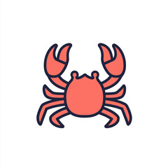 Red Crab Illustration Seafood Icon Cartoon Crustacean Clipart