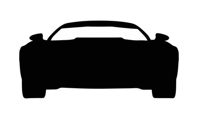 Luxury Sports car black and white silhouette isolated on a transparent background