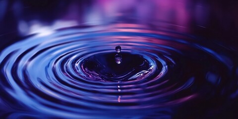 A drop of water falls into the center, creating ripples that spread out in all directions
