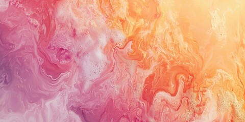 Abstract peach and pink color background with swirls of liquid paint
