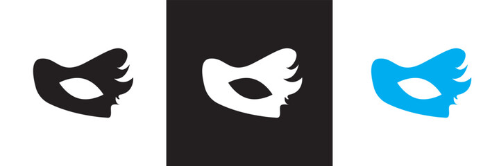 Phantom Mask Icon.  Isolated on white and black background. Vector illustration. EPS 10